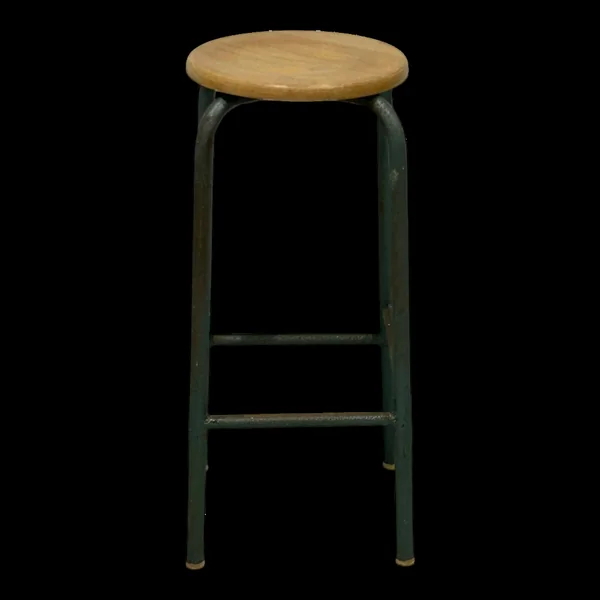 Tabouret haut industriel bois et fer