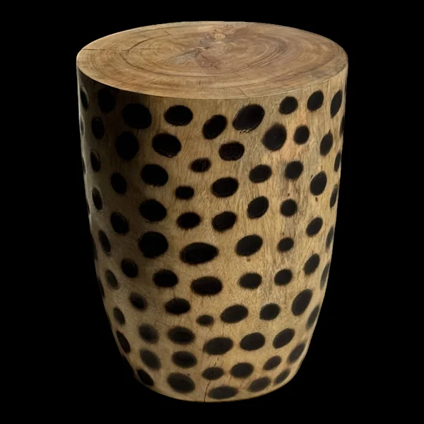 Tabouret, table d'appoint, bout de canapé en manguier massif cylindrique lé