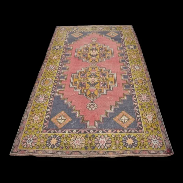 Tapis floral Oushak noué à la main