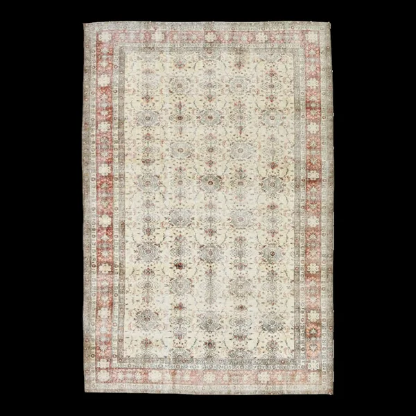 Tapis persan vintage à motif floral