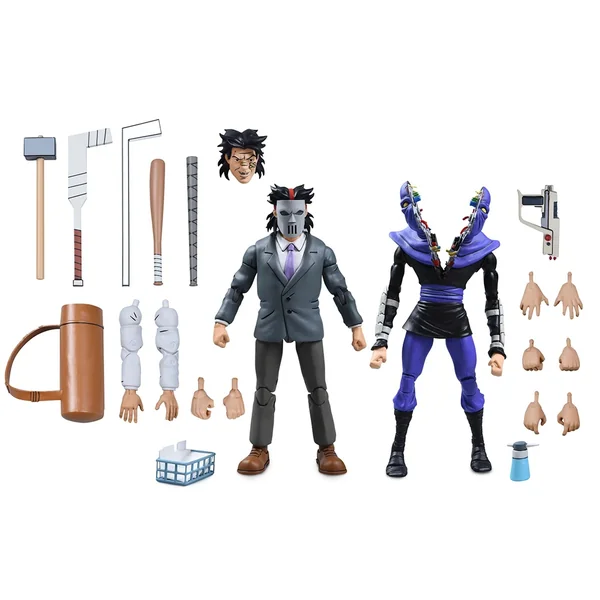TEENAGE MUTANT NINJA TURTLES (CARTOON) - 7” SCALE ACTION FIGURE - BUSINESS SUIT CASEY JONES & SPLIT