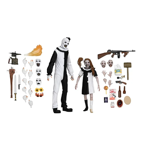 "TERRIFIER 2 - 7"" SCALE ACTION FIGURE - ULTIMATE ART THE CLOWN & LITTLE PALE GIRL 2 PACK"