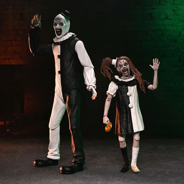 "TERRIFIER 2 - 7"" SCALE ACTION FIGURE - ULTIMATE ART THE CLOWN & LITTLE PALE GIRL 2 PACK"