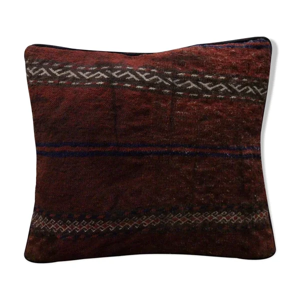 Traditionnel laine tissée à la main Deep Red Coussin Housse 41x41cm