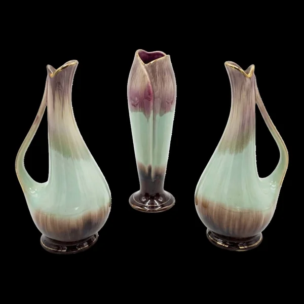 Trio de Vases Scheurich "Gold Edition" – West Germany – 1960 – État Mu