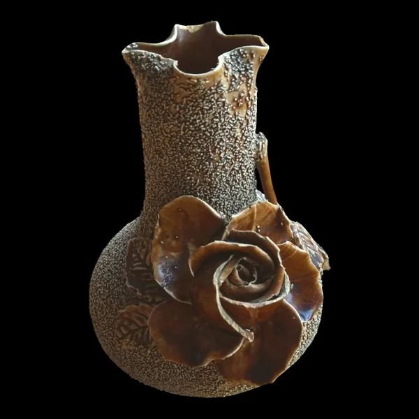 Vase ancien faïence majolique et barbotine