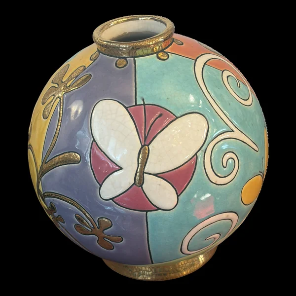 Vase Boule Emaux de Longwy - Signé Nicolas De Wael