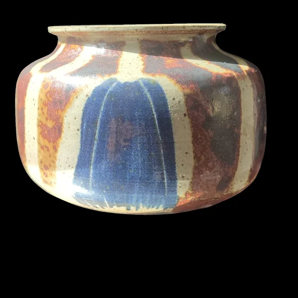 Vase Boule en Grès pyrité signé