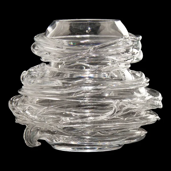 Vase 'Drop Honey' en verre cristal - Sem Schanzer (comme l'Anverre)