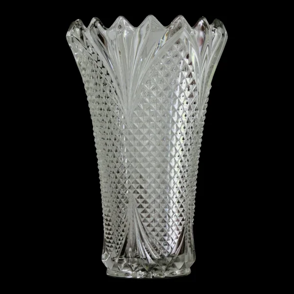 Vase en cristal taille - Motif pointes de diamant