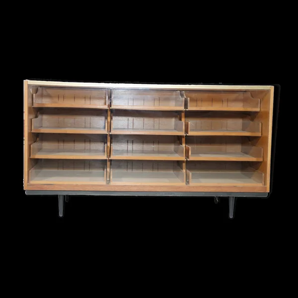 Vitrine, comptoir de magasin en teck, années 1950