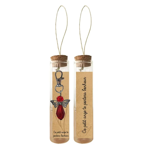 Wish Bottle Ange Porte-bonheur Rouge - Petits Messages