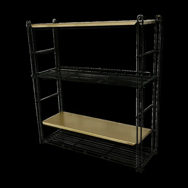 Étagère métal bronze et noir 1970